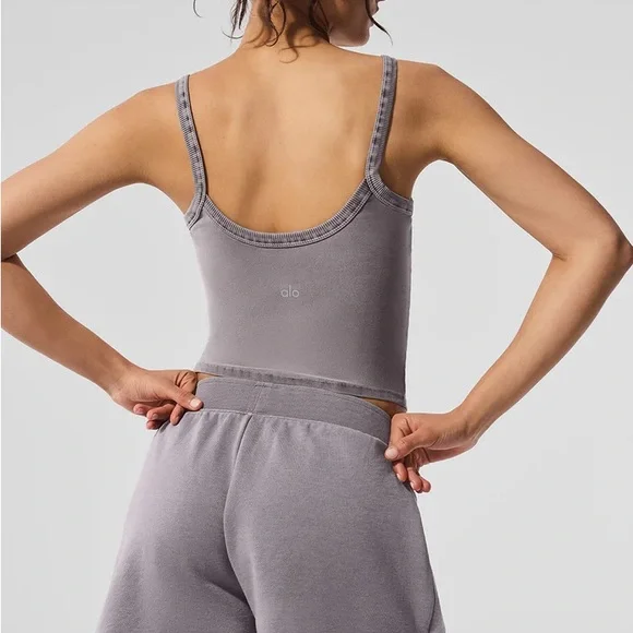 ALO Yoga Women's Athletic Shorts washed grey ( worn once) size small - Picture 7 of 7